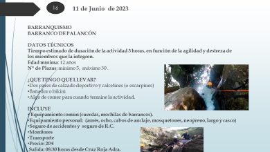 Photo of Continúa la programación de ‘Adra en la Senda’ este domingo 11 de junio en el Barranco de Palancón